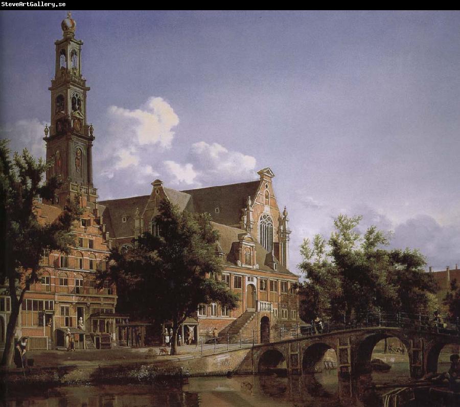 Jan van der Heyden Canal and Church of the scenic West